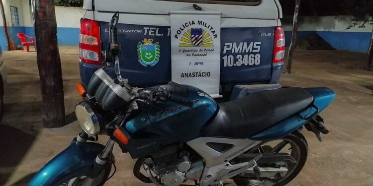 Polícia Militar de Anastácio recupera moto furtada em Campo Grande