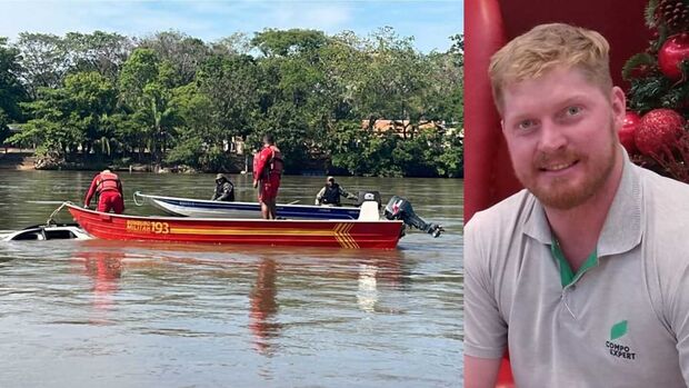 Agrônomo segue desaparecido após queda com picape no Rio Taquari