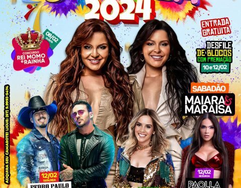 Carnaval de Paranaiba terá shows nacionais.