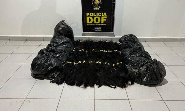 Casal é flagrado com 44 quilos de cabelo humano avaliados em R$ 440 mil em Corumbá