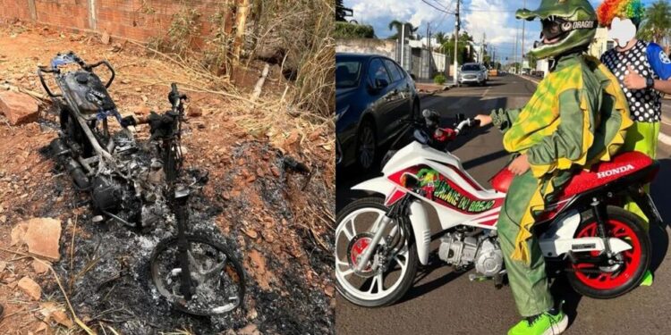 Vereador tem motocicleta furtada e incendiada em Rio Verde de Mato Grosso