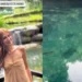 Viajando com o marido, Mari Maria posa em cachoeira de Bonito