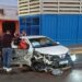 Imagens mostram momento da batida de carro em frente ao Camelódromo de Campo Grande