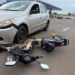 Homem fica ferido em acidente envolvendo carro e bicicleta elétrica em Aquidauana