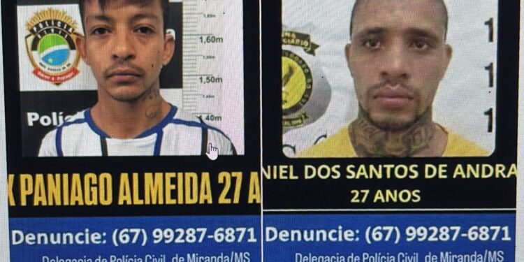 Foragidos autores de homicídio ocorrido em Miranda.