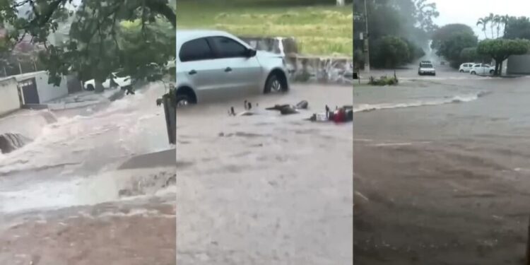 Fronteira sob Águas: Temporal Alaga Ruas e Ilha Veículos em MS