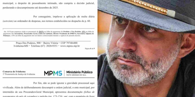 MP pede multa a prefeito de Ivinhema por descumprir ordem judicial e receber salário a mais