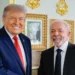 Lula e Trump se cumprimentam durante evento social do G7
