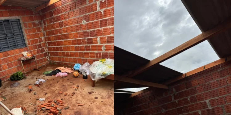 Retomada indígena tem casas completamente destelhadas após tempestade em Aral Moreira